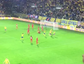 Gol Rafała Siemaszko na 3:2 w meczu Arka - Midttjylland