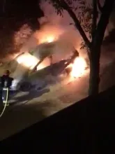 Pożar samochodu na Kamiennej Górze