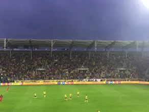 Radość po golu na 1:0 w meczu Arka - Mitdjylland