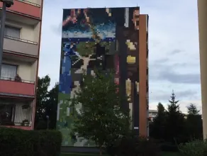 Mural "Memling w pikselach" na Zaspie