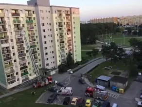 Akcja strażaków na ósmym piętrze Rzeczypospolitej 11