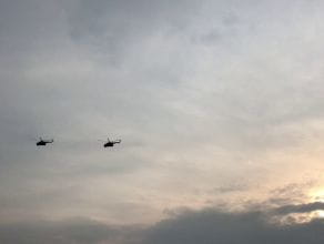 Śmigłowce Mi-14 wracają z pokazów