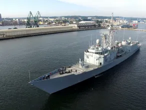 Polskie okręty widziane z drona