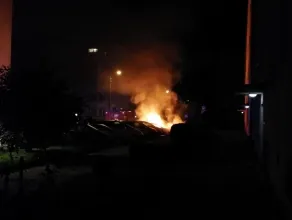 Pożar samochodów na wysokości ul. Gniewskiej