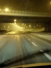 Nocne opady śniegu na A1
