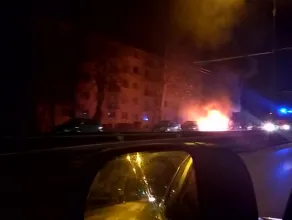 Płonący samochód na ul.Morskiej