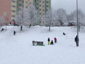 Zima w pełni na górce na Witominie