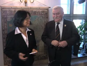 Spotkanie Lecha Wałęsy z chińską opozycjonistką