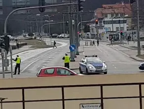 Policja kieruje ruchem w centrum Gdyni