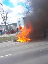 Pożar auta na Grunwaldzkiej