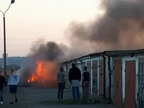 Pożar garażu w Brzeźnie