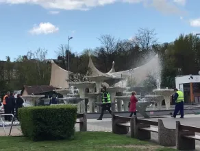Próbne uruchomienie fontanny w Gdyni