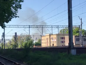 Pożar osada kolejowa