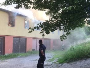 Pożar pustostanu na ul. Legnickiej w Gdańsku