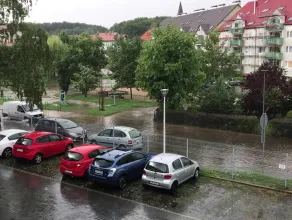 Gdynia Dąbrowa, ul. Gorczycowa zalana