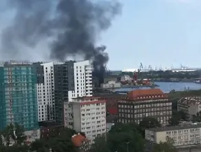 Pożar na terenie stoczni w Gdańsku