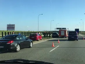 Wypadek przed bramkami autostrady