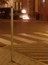 Pożar auta w Gdańsku na Szerokiej