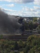 Pożar we Wrzeszczu, przy torach kolejowych