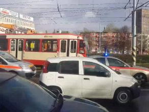Wykolejenie tramwaju przy Zieleniaku