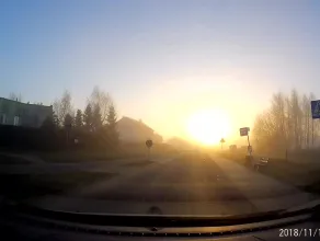 Wschód słońca w drodze do pracy