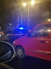 Wypadek auta na skrzyżowaniu al. Rzeczypospolita - Chłopska