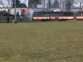 Pożar tramwaju na pętli na Zaspie