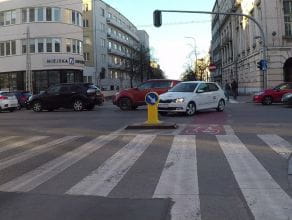 Zablokowane skrzyżowanie w centrum Gdyni