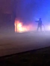 Nocny pożar przy ulicy Siennej
