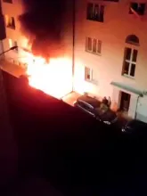 Nocny pożar auta na Żywieckiej w Gdańsku