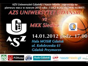 14.01.2012 godz. 17:00 - Koszykówka Kobiet AZS UG Gdańsk - MKK Siedlce