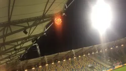 Fajerwerki nad stadionem uświetniły awans Arki Gdynia do ekstraklasy