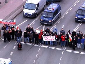Protest przeciwko ACTA w centrum Gdańska