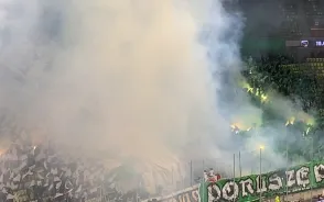 Lechia Gdańsk - Widzew Łódź 0:0. Pirotechnika