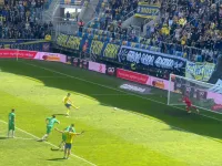 Arka Gdynia - Zagłębie Sosnowiec 1:0. Zwycięski gol. Olaf Kobacki