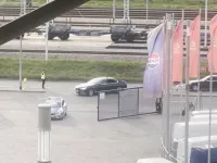 Prezydent RP wjeżdża na mecz Lechia Gdańsk - Motor Lublin 
