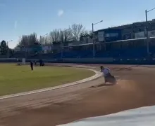 Tim Sorensen na pierwszym treningu Wybrzeża Gdańsk w 2026 roku