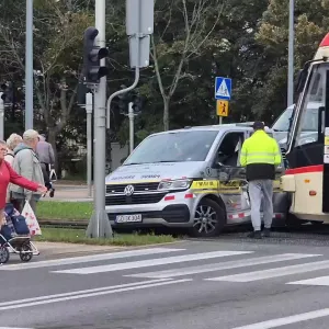 Zderzenie z tramwajem na gdańskim Chełmie