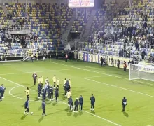 Arka Gdynia - Stal Rzeszów 1:2.  Kibice ostro i wulgarnie z trybun do piłkarzy