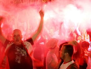Kibice hucznie żegnają Polskę w Euro 2012 na ulicach Gdańska