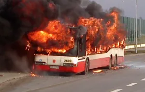 Spalił się autobus komunikacji miejskiej