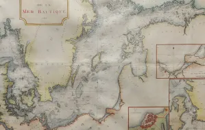 Mapa Bałtyku z XVIII wieku w Domu Uphagena