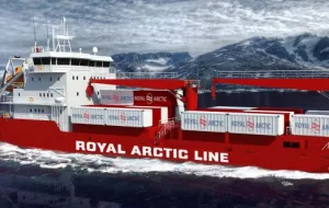 Arktyczny kontenerowiec z Remontowa Shipbuilding już na wodzie