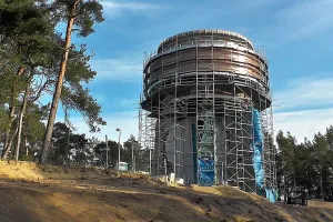 Prawie gotowa wieża ciśnień na Wyspie Sobieszewskiej