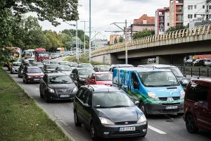Zakorkowane Podwale Przedmiejskie po zamknięciu ul. Hucisko