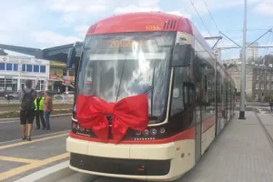 Pojechaliśmy tramwajem na Morenę. Pasażerowie od 31 sierpnia