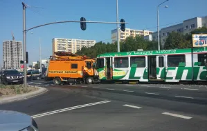 Zderzenie tramwaju z wozem ZKM na Morenie