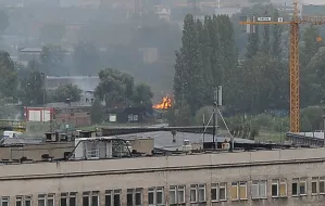 Pożar na terenach przy Stoczni Gdańskiej