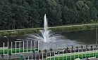 Testy fontanny na zbiorniku przy Trasie Słowackiego