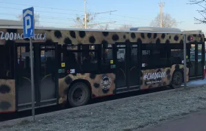 Autobus w cętki zaprasza mieszkańców do zoo